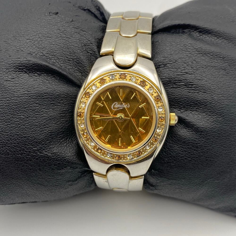 Sparkling Candie's Two-Tone Rhinestone Watch with New Battery